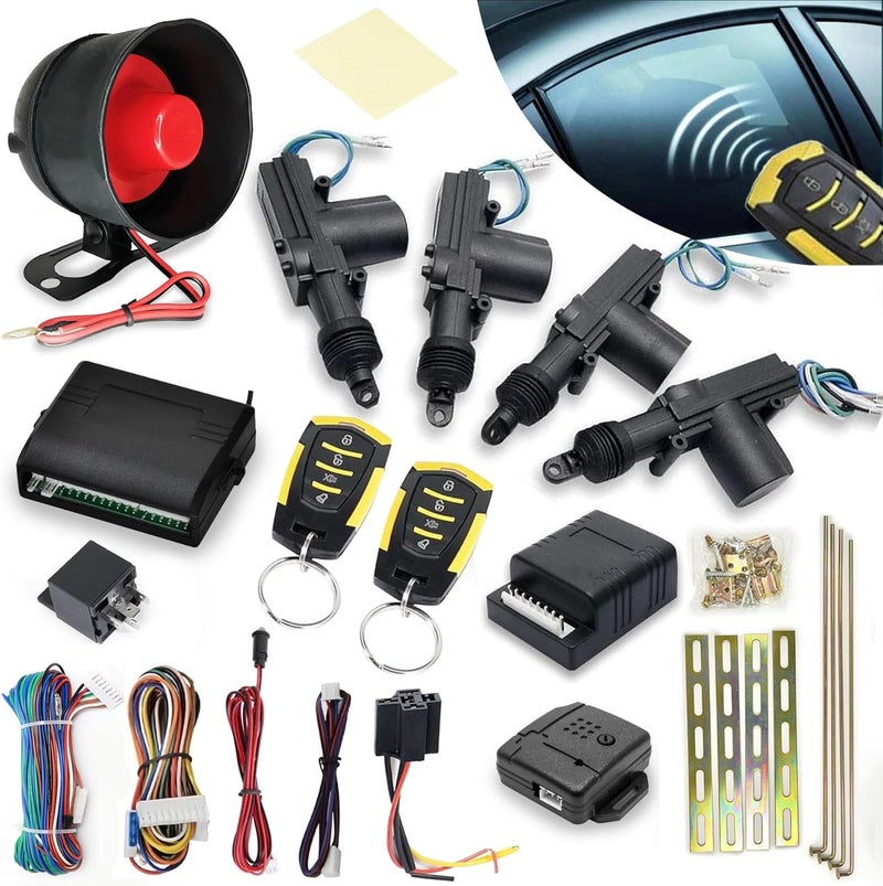 LEPEVNEY Universal Car Alarm System Remote Central Locking Kit with Keyless Entry Anti-Theft Alarm System - Image 1